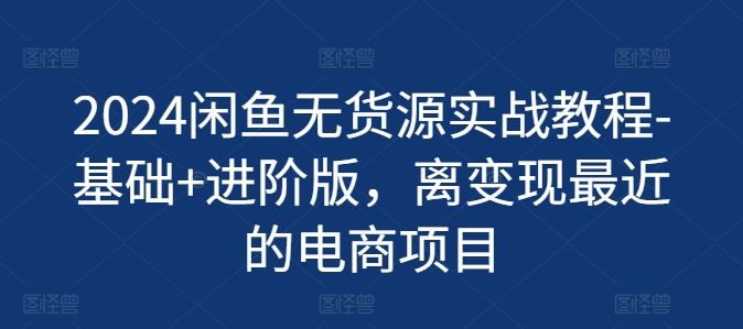 2024闲鱼无货源实战教程-基础+进阶版，离变现最近的电商项目-川川创富网