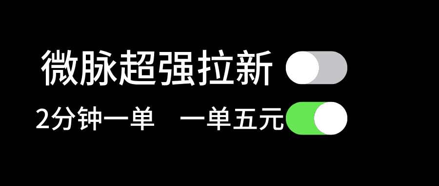 （11580期）微脉超强拉新， 两分钟1单， 一单利润5块，适合小白-川川创富网