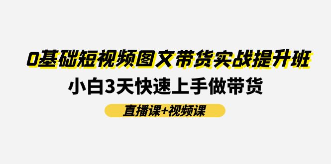 （11641期）0基础短视频图文带货实战提升班(直播课+视频课)：小白3天快速上手做带货-川川创富网
