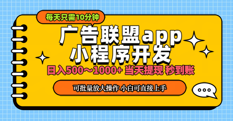 （11645期）小程序开发 广告赚钱 日入500~1000+ 小白轻松上手！-川川创富网