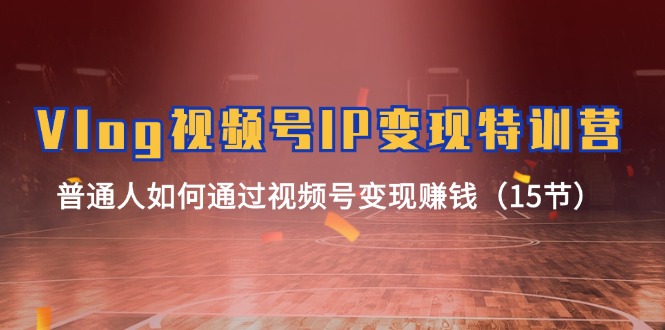 Vlog视频号IP变现特训营，普通人如何通过视频号变现赚钱（15节）-川川创富网