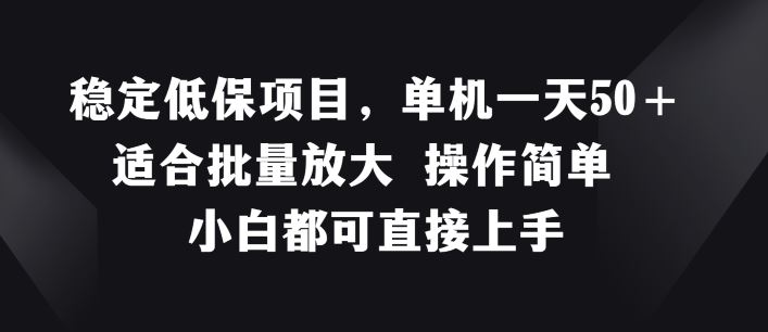 稳定低保项目，单机一天50+适合批量放大 操作简单 小白都可直接上手【揭秘】-川川创富网