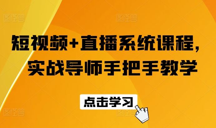 短视频+直播系统课程，实战导师手把手教学-川川创富网