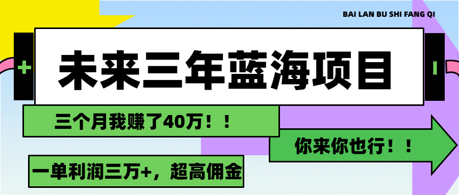 （11716期）未来三年，蓝海赛道，月入3万+-川川创富网