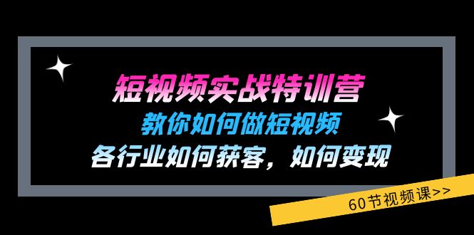 短视频实战特训营：教你如何做短视频，各行业如何获客，如何变现 (60节)-川川创富网