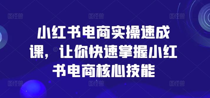 小红书电商实操速成课，让你快速掌握小红书电商核心技能-川川创富网