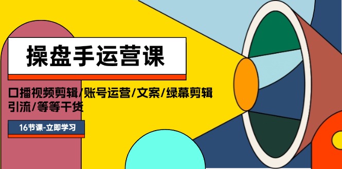 （11803期）操盘手运营课程：口播视频剪辑/账号运营/文案/绿幕剪辑/引流/干货/16节-川川创富网