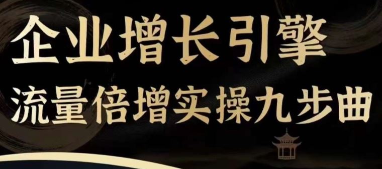 企业增长引擎流量倍增实操九步曲，一套课程帮你找到快速、简单、有效、可复制的获客+变现方式，-川川创富网