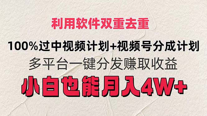 （11862期）利用软件双重去重，100%过中视频+视频号分成计划小白也可以月入4W+-川川创富网