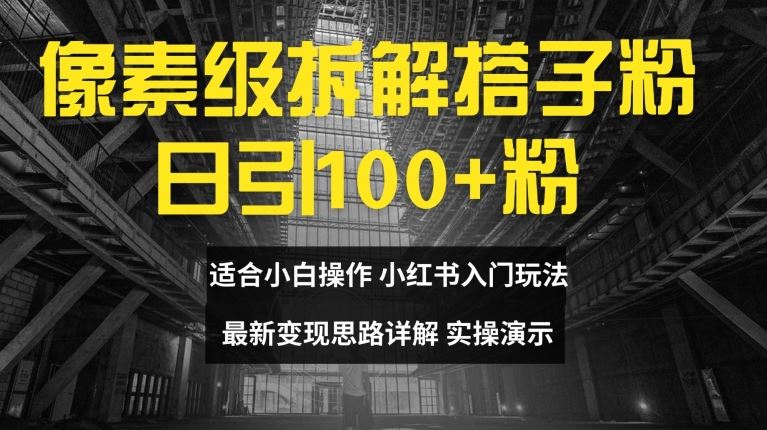 像素级拆解搭子粉，日引100+，小白看完可上手，最新变现思路详解【揭秘】-川川创富网