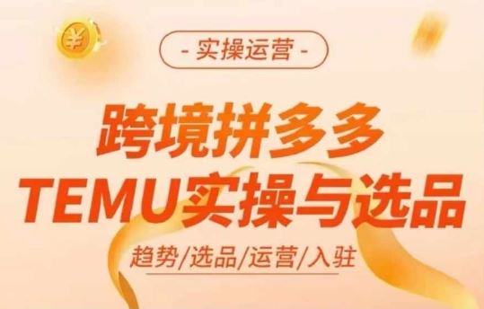 跨境拼多多TEMU实操与选品，多多temu跨境选品运营实操-川川创富网
