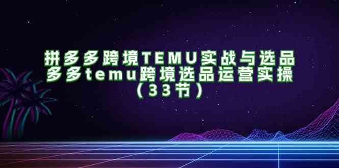拼多多跨境TEMU实战与选品，多多temu跨境选品运营实操（33节）-川川创富网