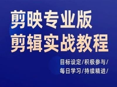 剪映专业版剪辑实战教程，目标设定/积极参与/每日学习/持续精进-川川创富网