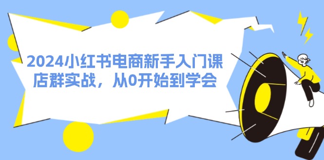 2024小红书电商新手入门课，店群实战，从0开始到学会（31节）-川川创富网