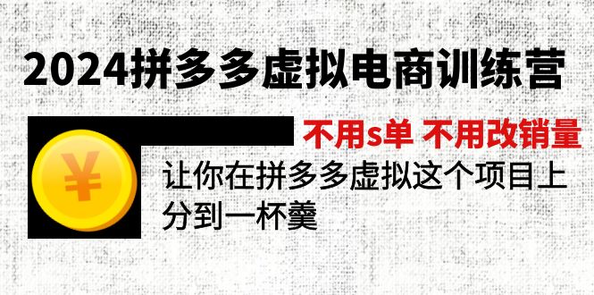 （12024期）2024拼多多虚拟电商训练营 不s单 不改销量  做虚拟项目分一杯羹(更新10节)-川川创富网