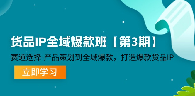 （12078期）货品-IP全域爆款班【第3期】赛道选择-产品策划到全域爆款，打造爆款货品IP-川川创富网