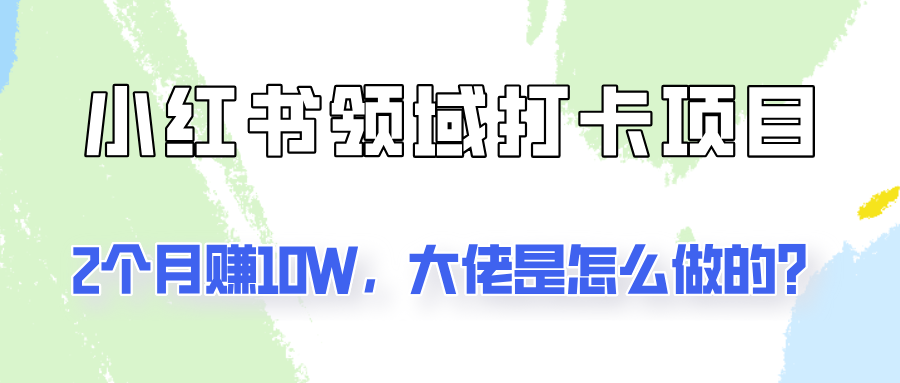 通过小红书领域打卡项目2个月赚10W，大佬是怎么做的？-川川创富网