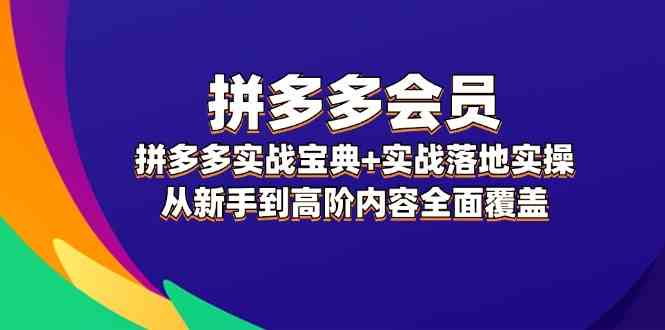 拼多多会员实战宝典+实战落地实操，从新手到高阶内容全面覆盖-川川创富网