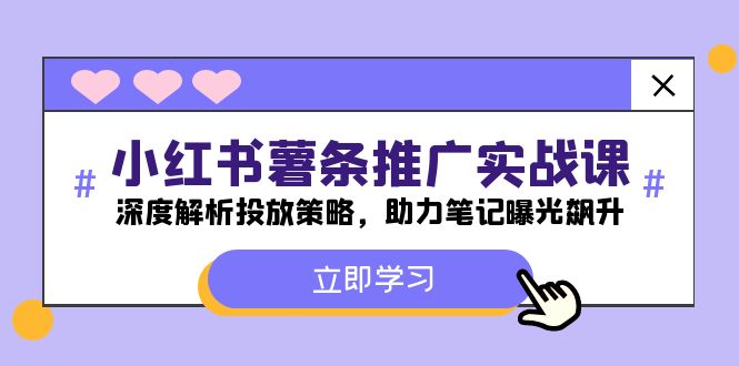 小红书-薯条推广实战课：深度解析投放策略，助力笔记曝光飙升-川川创富网