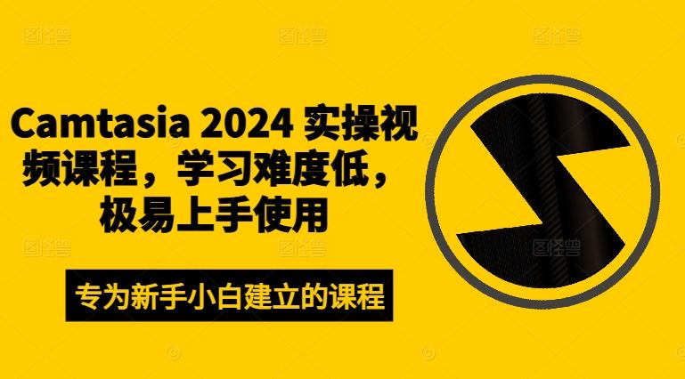 Camtasia 2024 实操视频课程，学习难度低，极易上手使用-川川创富网