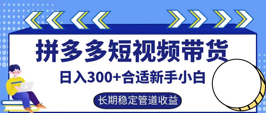 拼多多短视频带货日入300+，实操账户展示看就能学会-川川创富网