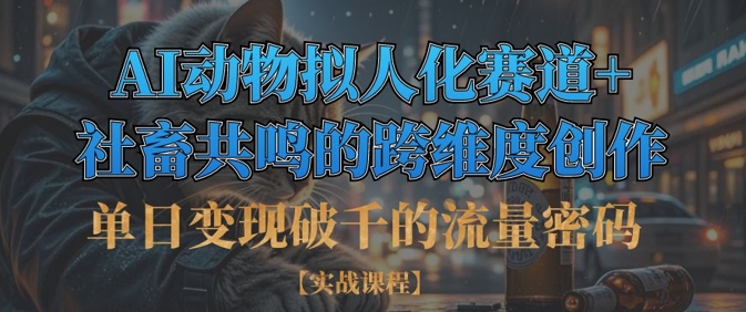 单日变现破千的流量密码，AI动物拟人化赛道+社畜共鸣的跨维度创作-川川创富网