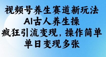 视频号养生赛道新玩法，AI古人养生操，疯狂引流变现，操作简单，单日变现多张-川川创富网