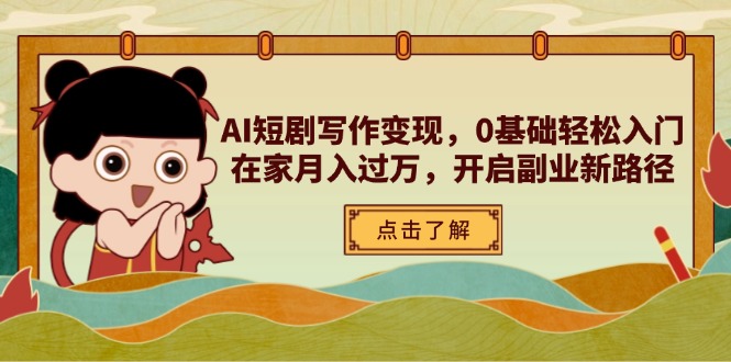 AI短剧写作变现，0基础轻松入门，在家月入过万，开启副业新路径-川川创富网