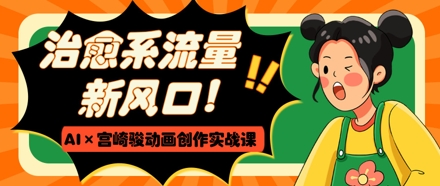 治愈系流量新风口，AI+宫崎骏动画创作实战课，从0到1打造爆款视频-川川创富网