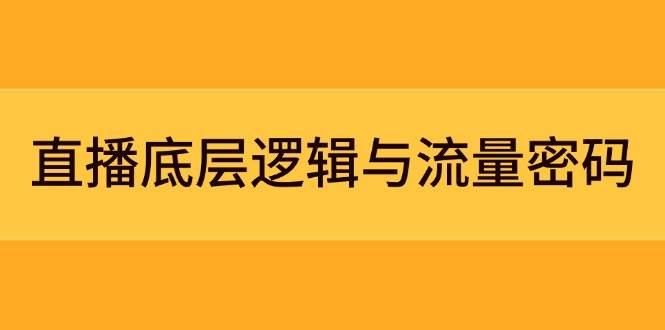 直播底层逻辑与流量密码：定位模型+案例拆解，急速流承接与数据优化全攻略-川川创富网
