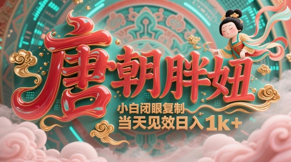 用AI克隆“唐朝胖妞”日更3条，平台疯狂推流，小白闭眼复制，当天见效，日入1k+-川川创富网