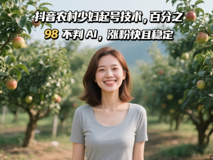 抖音农村少妇起号技术，百分之98不判AI，涨粉快且稳定-川川创富网