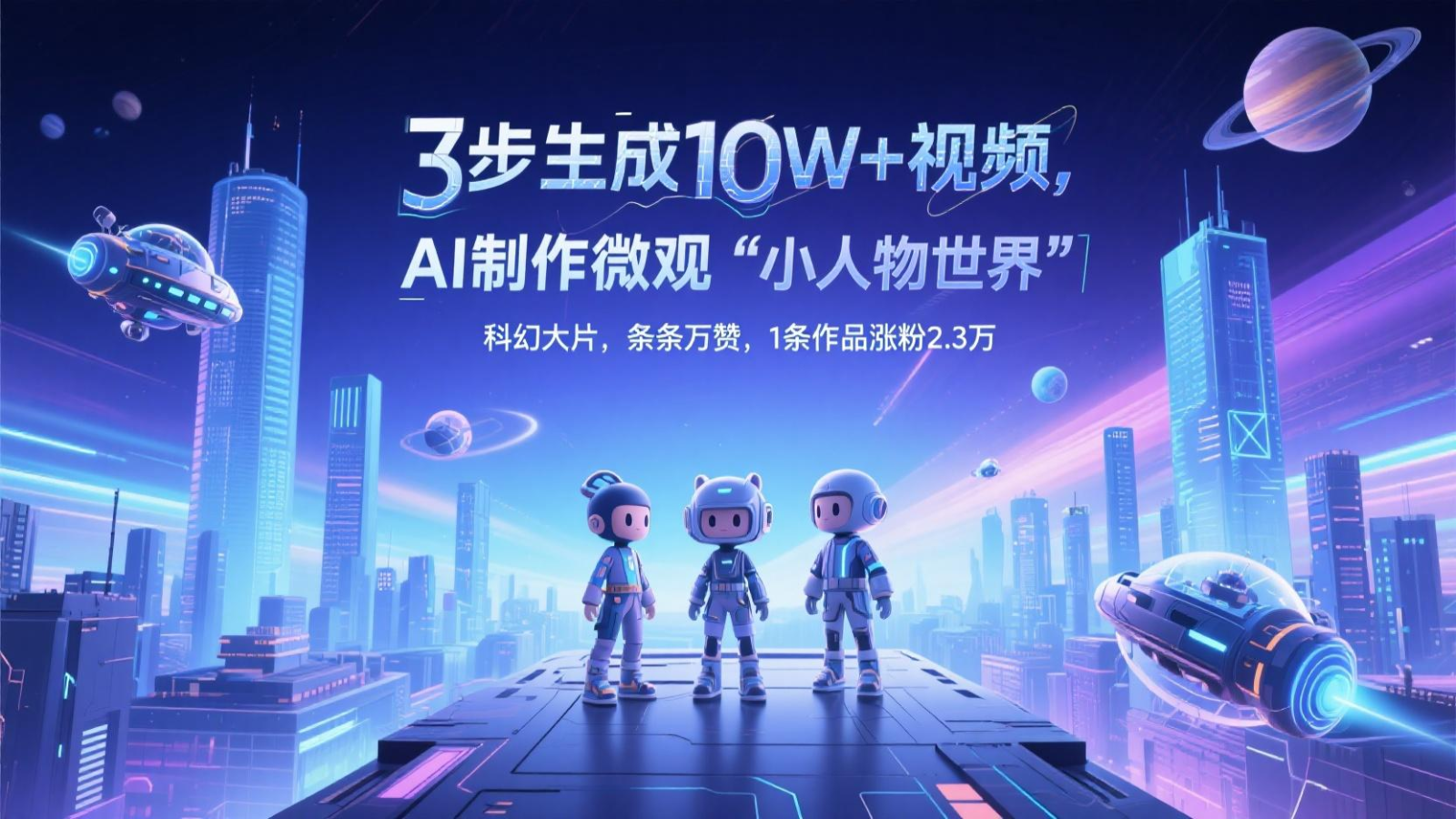 三步生成10W+视频，AI制作微观“小人物世界”科幻大片，条条万赞，1条作品涨粉2.3万-川川创富网