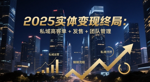 2025实体变现终局：私域高客单+发售+团队管理-川川创富网