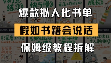 最新爆款拟人化书单玩法，假如书籍会说话，保姆级教程-川川创富网