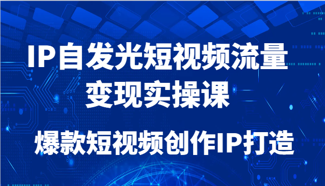 IP自发光短视频流量变现实操课，爆款短视频创作IP打造-川川创富网