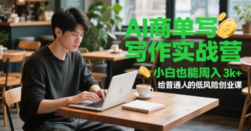 AI商单写作实战营，小白也能周入3k+，给普通人的低风险创业课-川川创富网