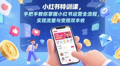 小红书特训课，手把手教你掌握小红书运营全流程，实现流量与变现双丰收-川川创富网