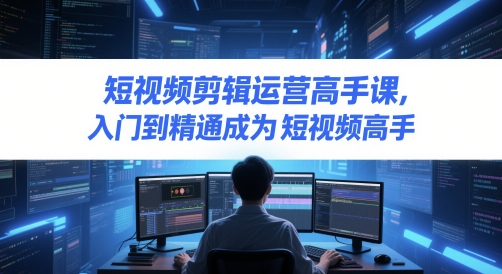 短视频剪辑运营高手课，入门到精通成为短视频高手-川川创富网