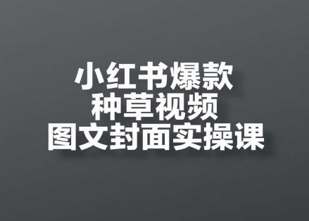 小红书爆款种草视频图文封面实操课，​开店、选品、引流、变现全流程-川川创富网
