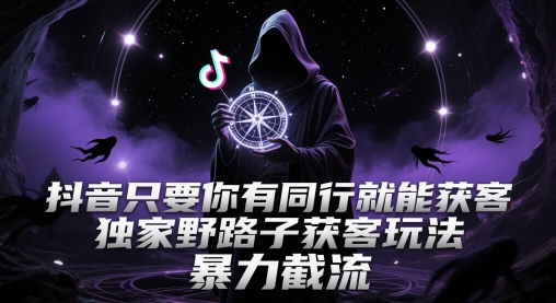 抖音只要你有同行就能获客，独家野路子获客玩法，暴力截流【揭秘】-川川创富网