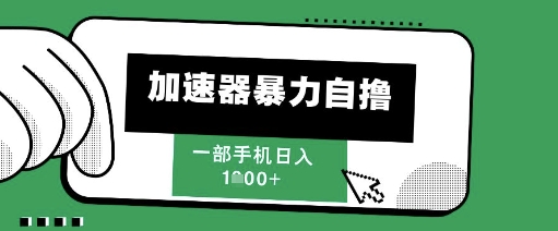 205新风口，加速器暴力自撸，单机日入1k+【揭秘】-川川创富网