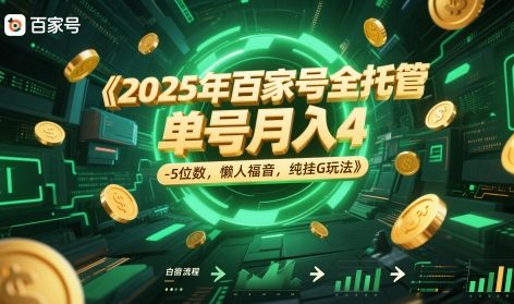 2025年百家号全托管，单号月入4-5位数，懒人福音，纯挂G玩法【揭秘】-川川创富网