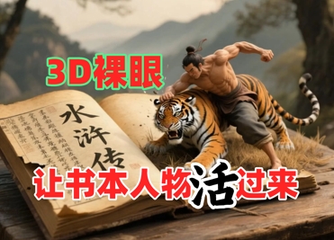 书本人物裸眼3D视频，新的玩法，流量超猛，保姆级教程-川川创富网