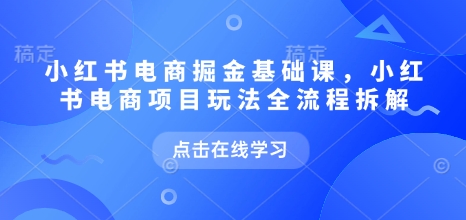 小红书电商掘金课，小红书电商项目玩法全流程拆解(更新5月)-川川创富网