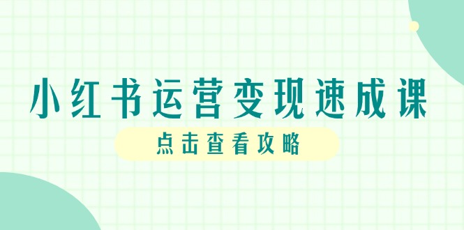 小红书运营变现速成课，账号搭建到暴力起号，个人IP全流程指南-川川创富网