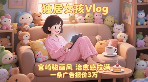 单个账号涨粉71W！用AI制作独居女孩Vlog，宫崎骏画风，治愈感拉满，一条广告报价3W-川川创富网