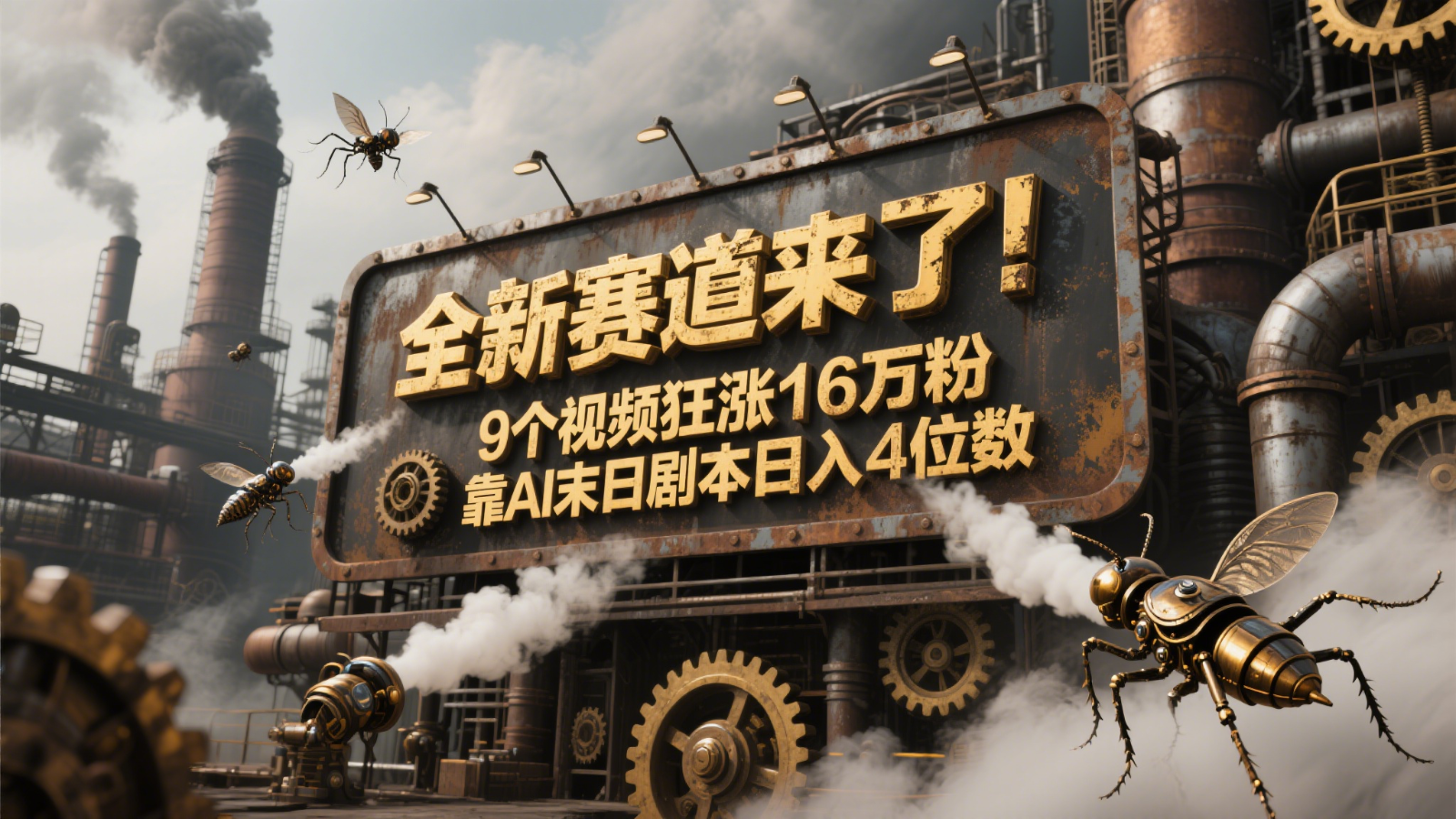 全新赛道来了！9个视频狂涨16万粉，靠AI末日剧本日入4位数，评论区爆肝追更！-川川创富网