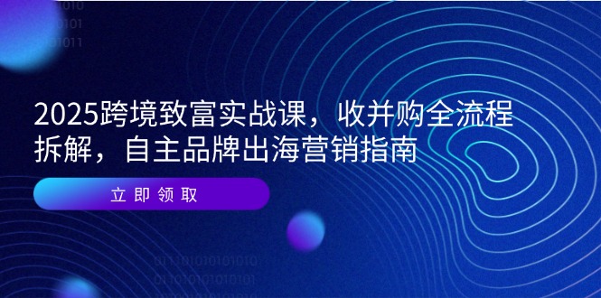 2025跨境致富实战课，收并购全流程拆解，自主品牌出海营销指南-川川创富网