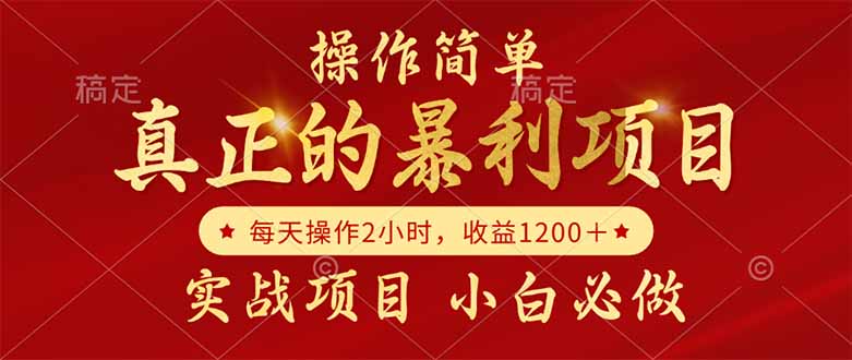 真正的暴利项目，操作简单，每天收益1200＋，自己做老板-川川创富网
